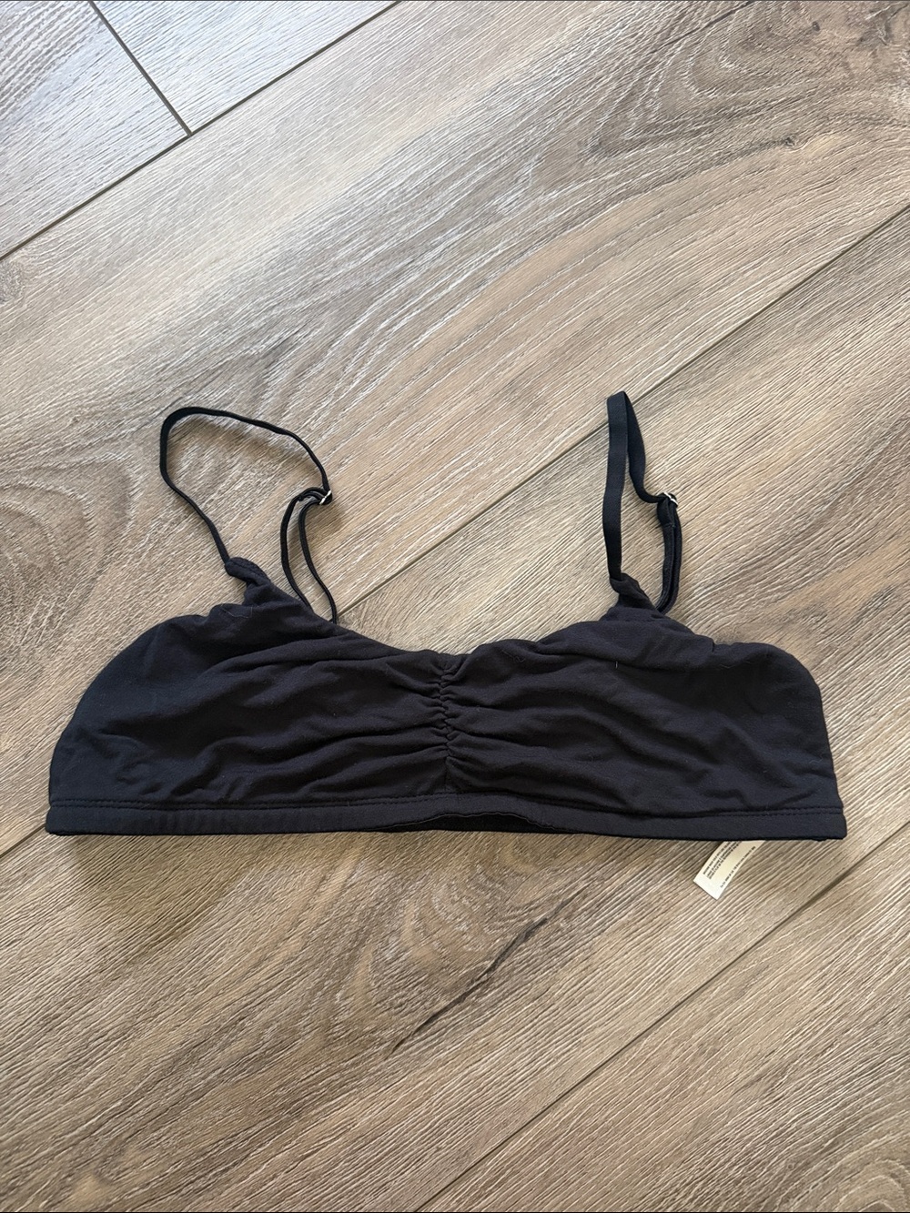 Free People Black Women's Ruched Bralette - Classic Comfort